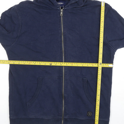 Springfield Men's Blue Full Zip Hoodie Size L Cotton Blend