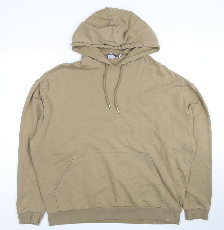 ASOS DESIGN Men’s Beige XL Pullover Hoodie with Pocket