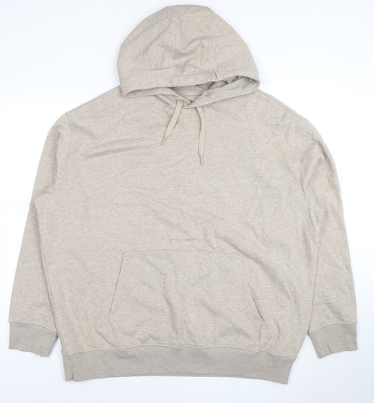 Marks and Spencer Men's Beige XL Oversized Fit Pullover Hoodie
