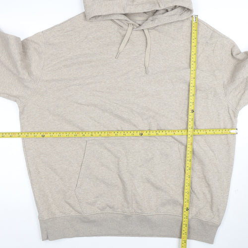Marks and Spencer Men's Beige XL Oversized Fit Pullover Hoodie