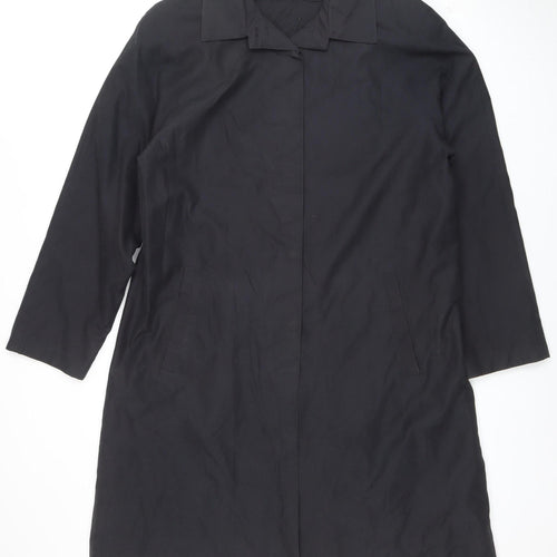 Nuage Women's Black Size 14 Long Waterproof Rain Coat