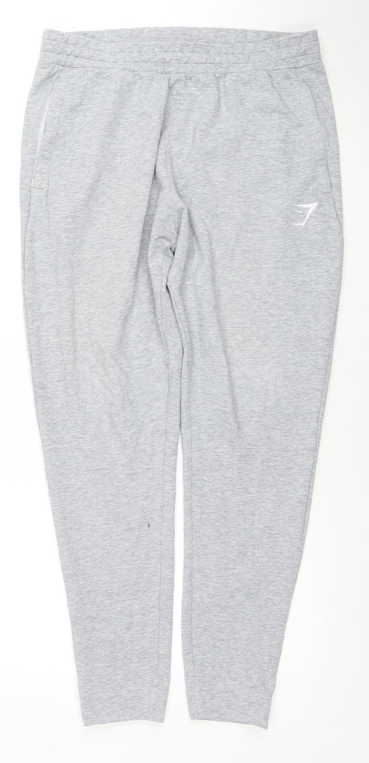 Gymshark Men's Grey Slim Fit Jogger Trousers Size M Elastic Waist