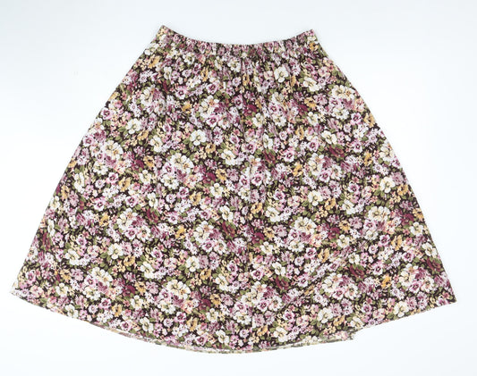 Honor Millburn Women’s Multicoloured Floral Midi A-Line Skirt Size 14