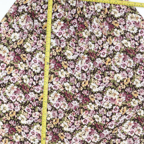 Honor Millburn Women’s Multicoloured Floral Midi A-Line Skirt Size 14
