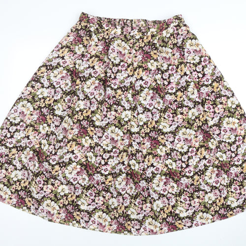 Honor Millburn Women’s Multicoloured Floral Midi A-Line Skirt Size 14