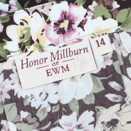 Honor Millburn Women’s Multicoloured Floral Midi A-Line Skirt Size 14