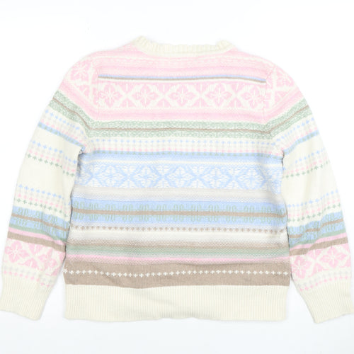 Woolovers Womens Multicoloured Fair Isle Wool Cotton Jumper Size S