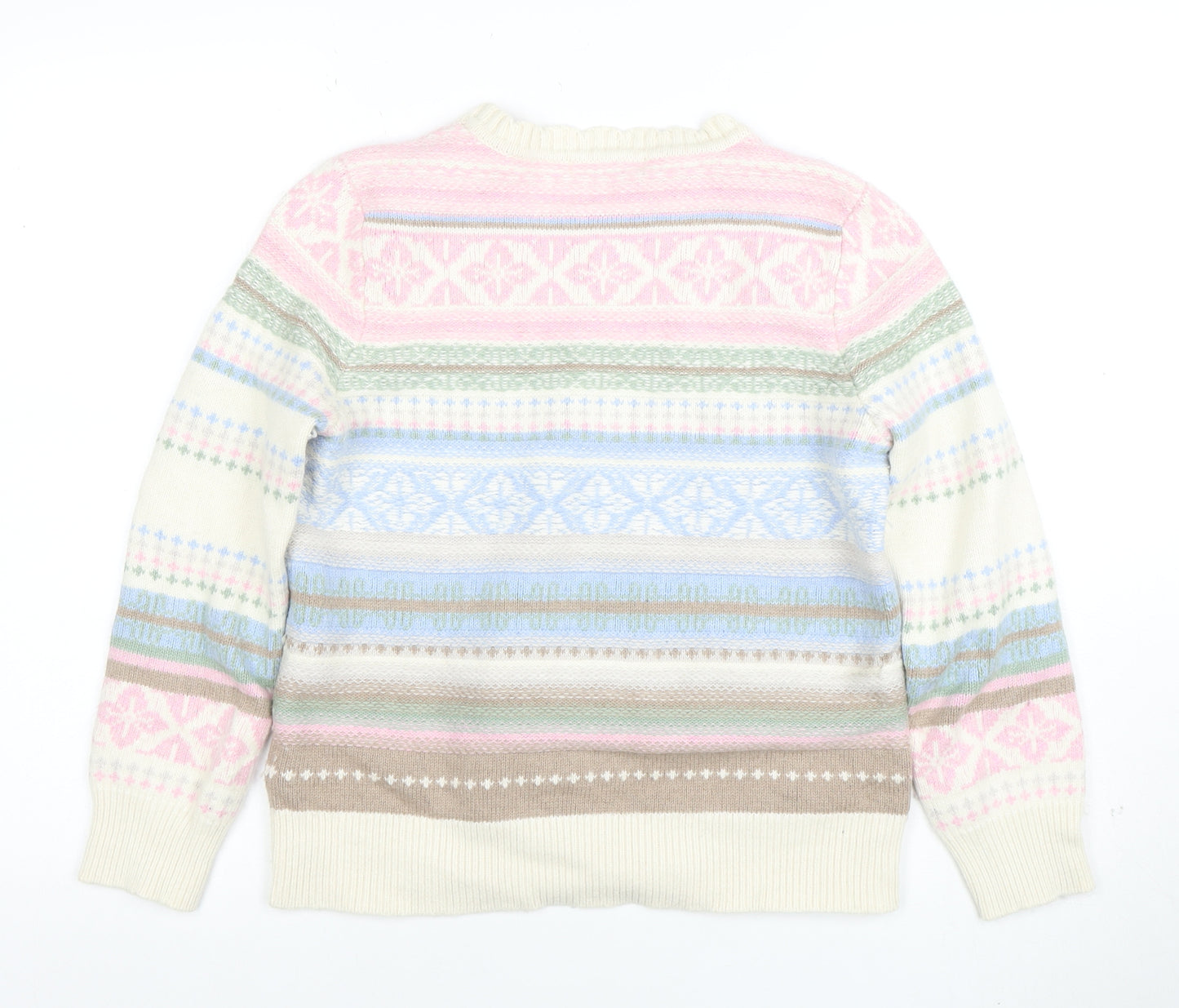 Woolovers Womens Multicoloured Fair Isle Wool Cotton Jumper Size S