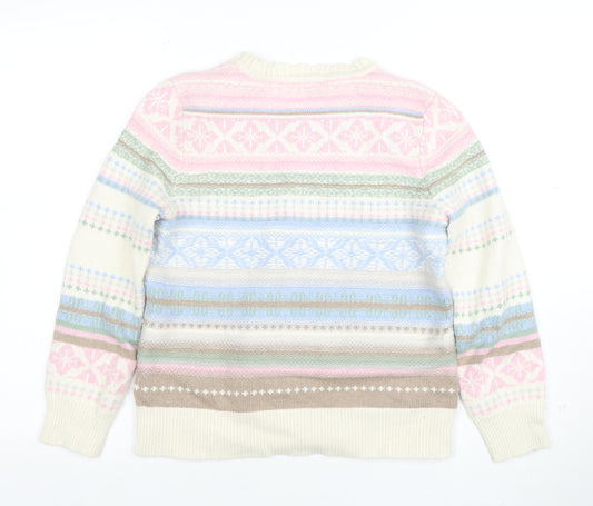 Woolovers Womens Multicoloured Fair Isle Wool Cotton Jumper Size S