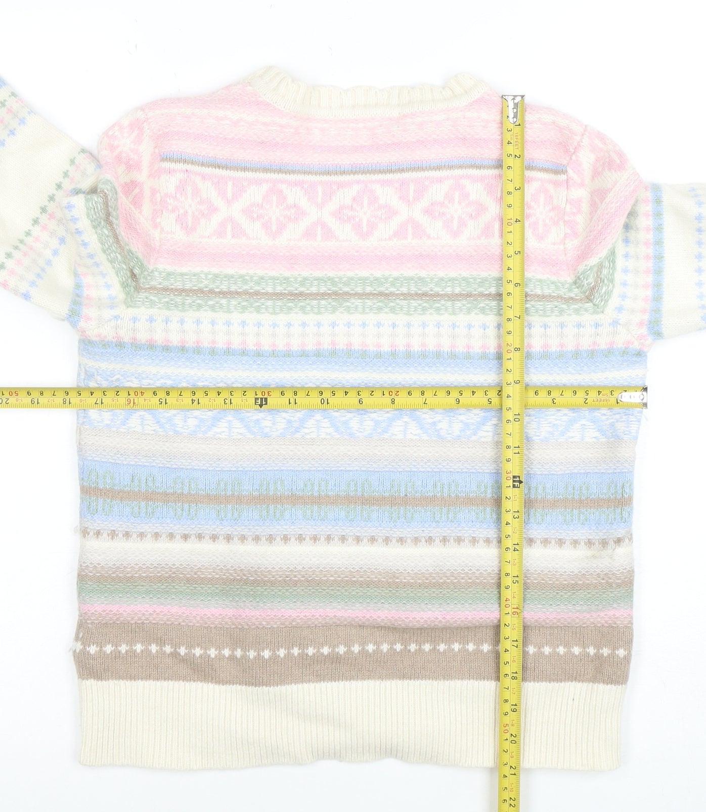 Woolovers Womens Multicoloured Fair Isle Wool Cotton Jumper Size S