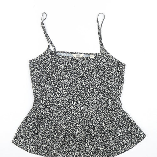 Jack Wills Womens Black Floral Camisole Tank Top Size 8