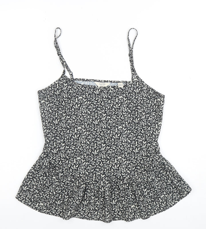 Jack Wills Womens Black Floral Camisole Tank Top Size 8
