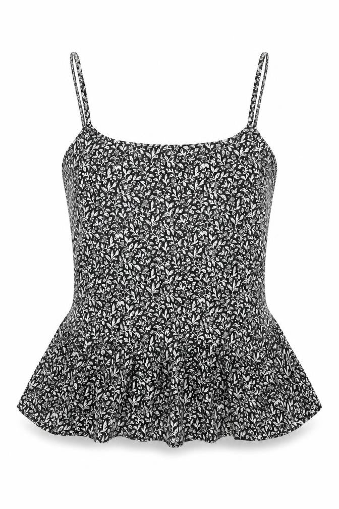 Jack Wills Womens Black Floral Camisole Tank Top Size 8