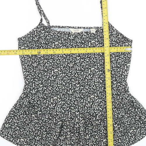 Jack Wills Womens Black Floral Camisole Tank Top Size 8