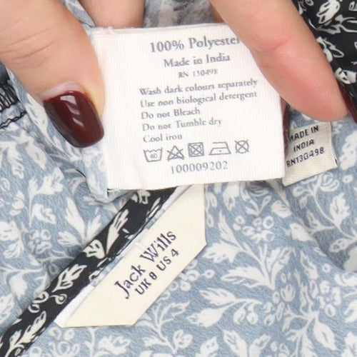 Jack Wills Womens Black Floral Camisole Tank Top Size 8