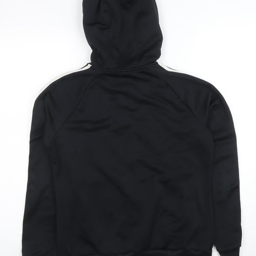 Adidas Womens Black Size 14 Full Zip Hoodie with Stripes