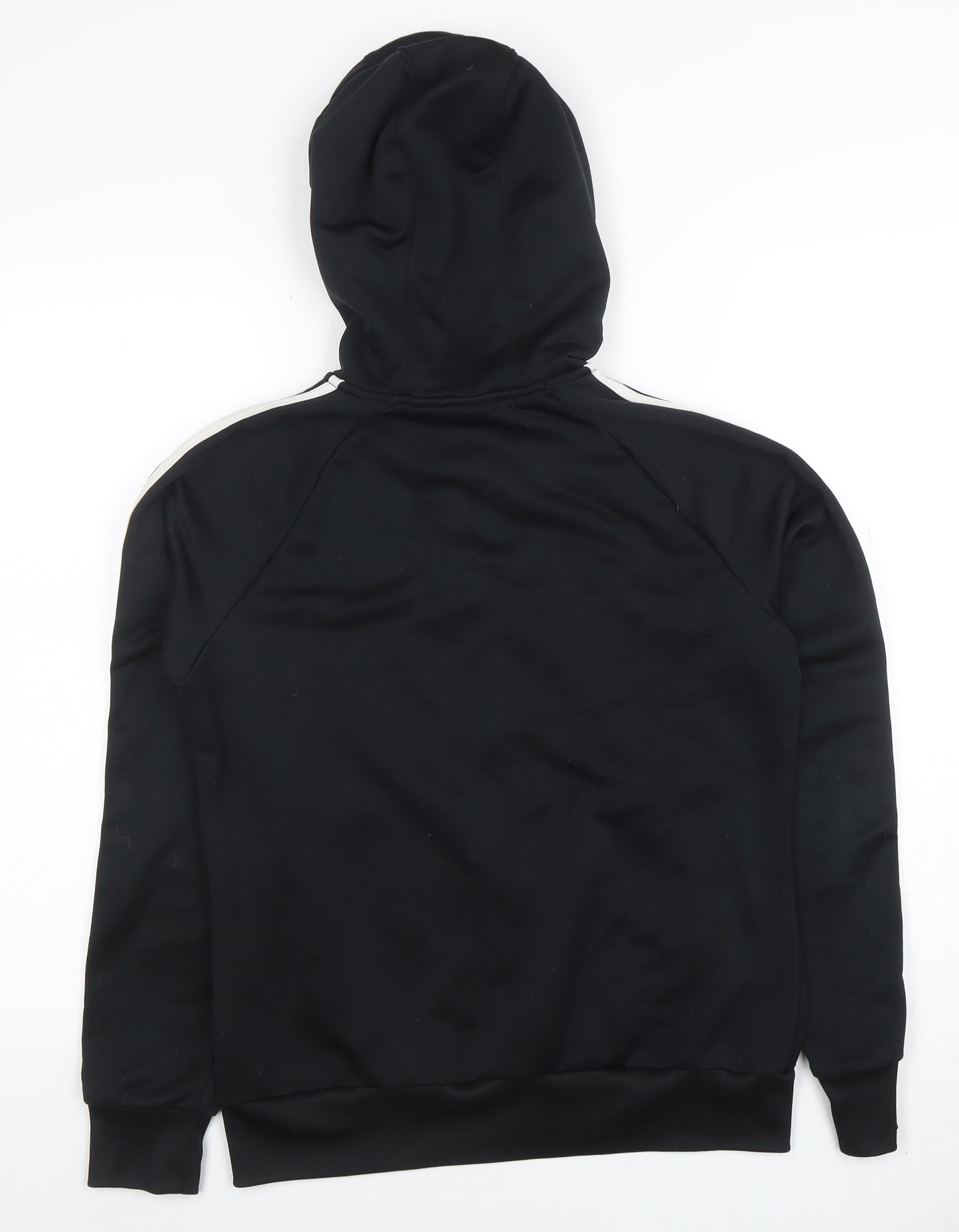 Adidas Womens Black Size 14 Full Zip Hoodie with Stripes