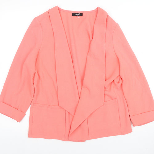 Wallis Women Pink Regular Fit Jersey Open Blazer UK L