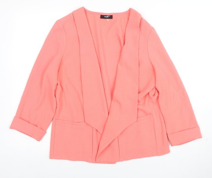 Wallis Women Pink Regular Fit Jersey Open Blazer UK L