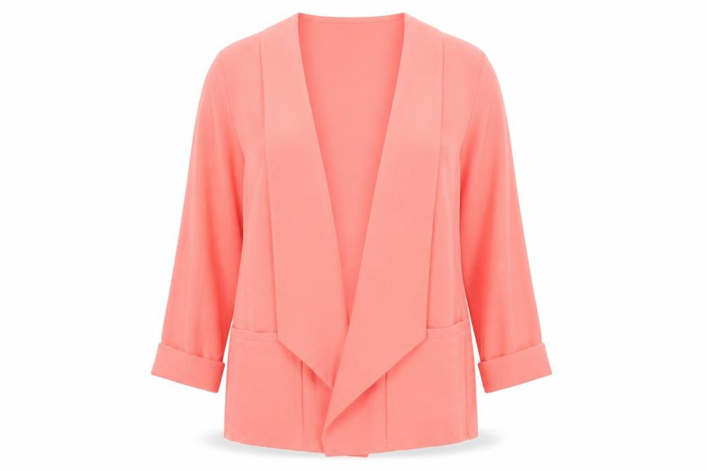 Front view of Wallis Women Pink Regular Fit Jersey Open Blazer UK L