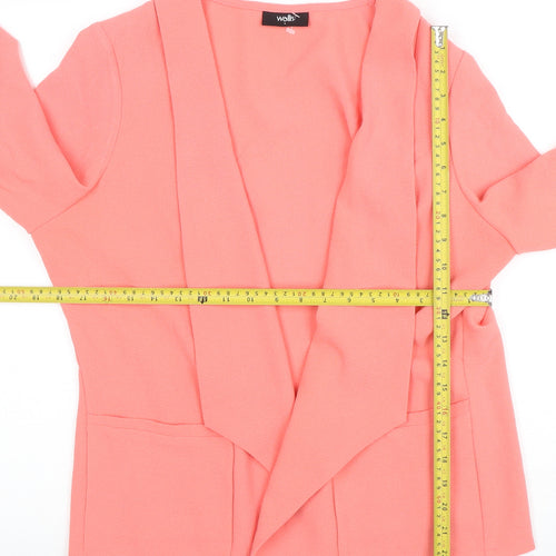 Wallis Women Pink Regular Fit Jersey Open Blazer UK L