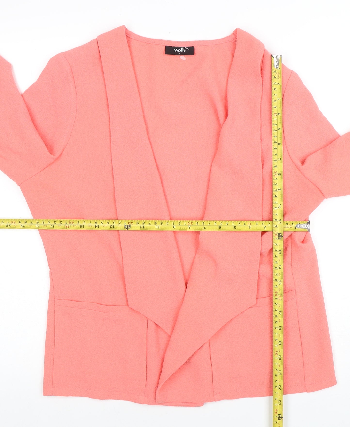 Wallis Women Pink Regular Fit Jersey Open Blazer UK L