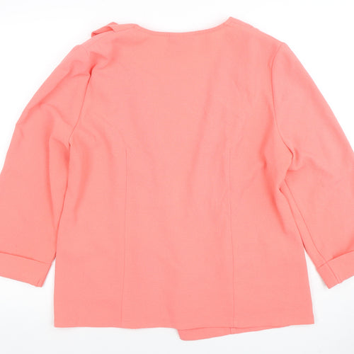 Wallis Women Pink Regular Fit Jersey Open Blazer UK L