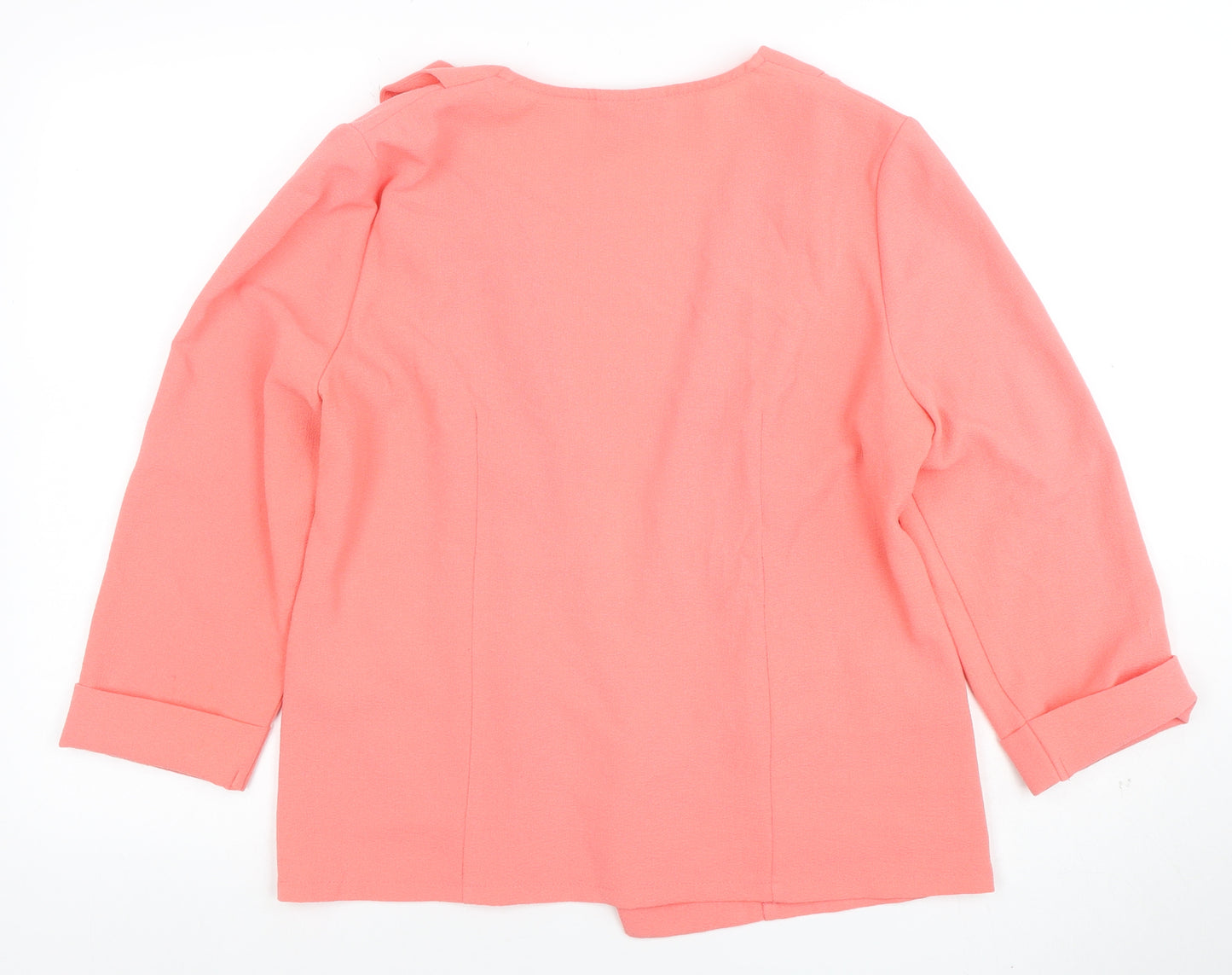 Wallis Women Pink Regular Fit Jersey Open Blazer UK L