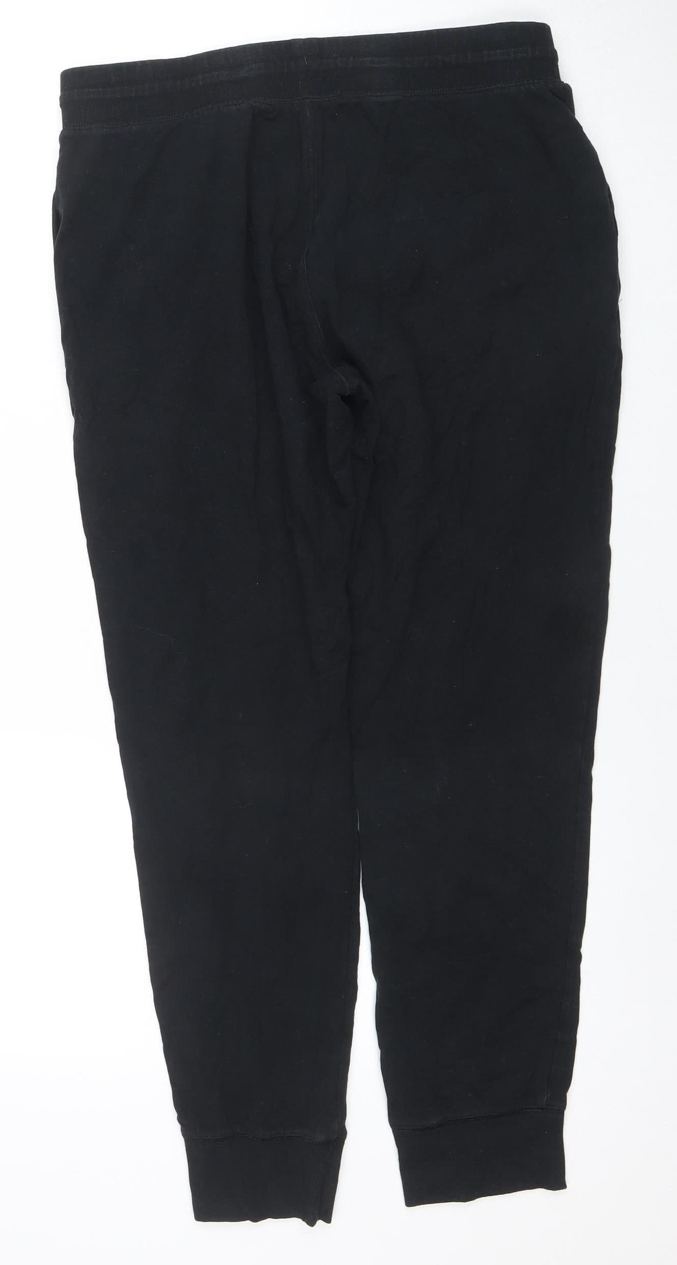 Autograph Men's Black Medium Regular Fit Jogger Trousers Cotton Blend