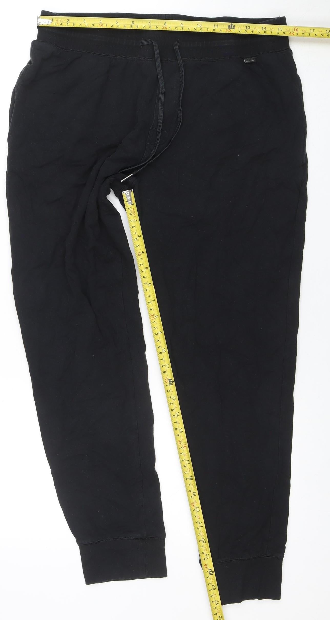 Autograph Men's Black Medium Regular Fit Jogger Trousers Cotton Blend