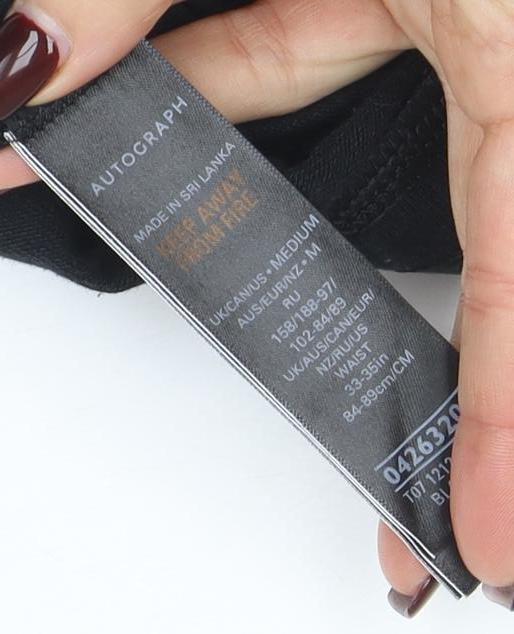 Autograph Men's Black Medium Regular Fit Jogger Trousers Cotton Blend