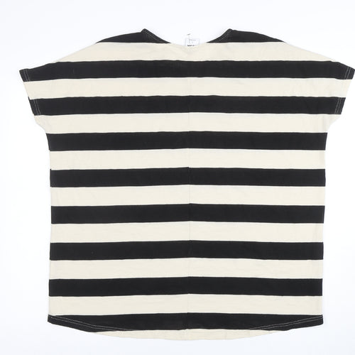 Vero Moda Women’s Black Stripe L Short Sleeve Cotton T-Shirt