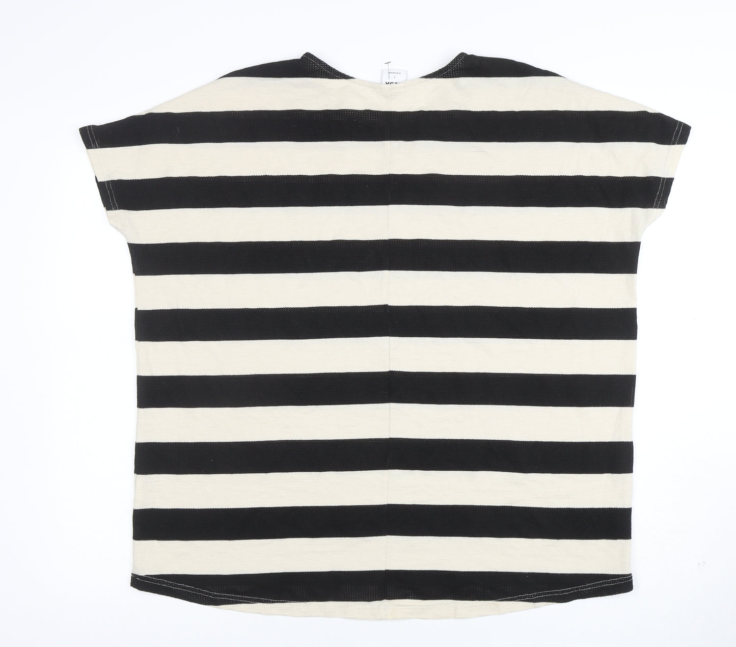 Vero Moda Women’s Black Stripe L Short Sleeve Cotton T-Shirt