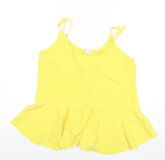 River Island Women’s Yellow Camisole Peplum Tank Top Size 8