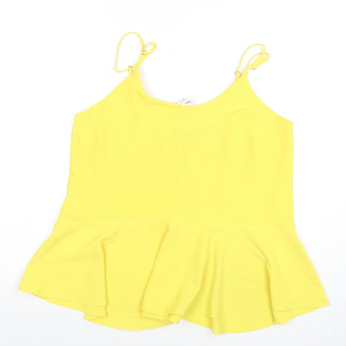 River Island Women’s Yellow Camisole Peplum Tank Top Size 8