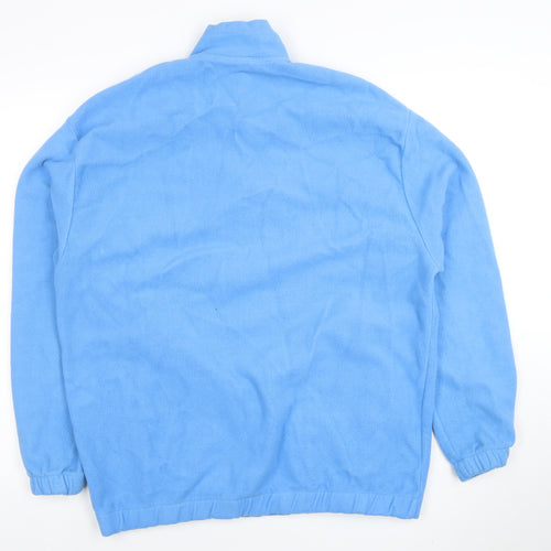 ASOS Men’s Blue Fleece Pullover Sweatshirt L 1/4 Zip Embroidered