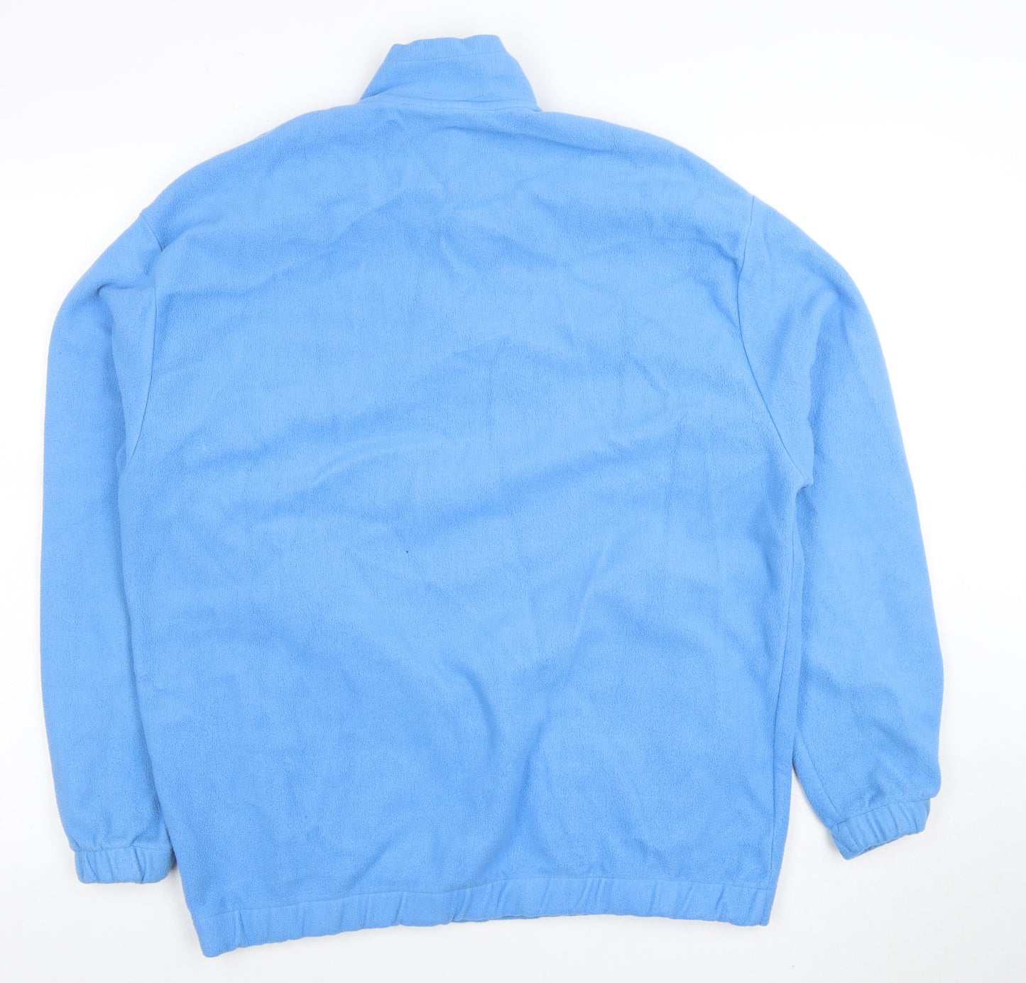 ASOS Men’s Blue Fleece Pullover Sweatshirt L 1/4 Zip Embroidered