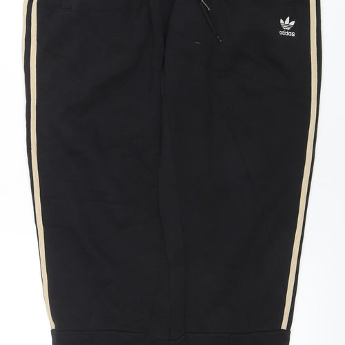 Adidas Men's Black Jogger Trousers Size M Elastic Waist with Side Stripes