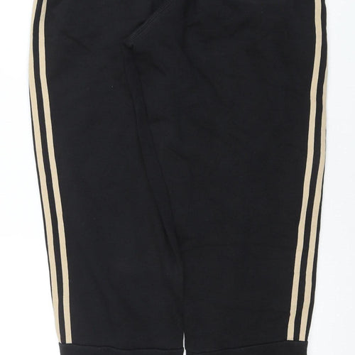 Adidas Men's Black Jogger Trousers Size M Elastic Waist with Side Stripes