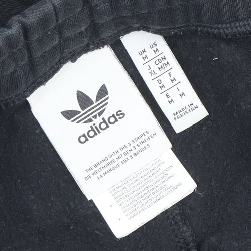 Adidas Men's Black Jogger Trousers Size M Elastic Waist with Side Stripes