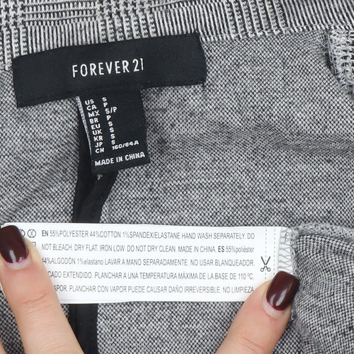 Forever 21 Women Grey Check Blazer Jacket Size S Classic Fit