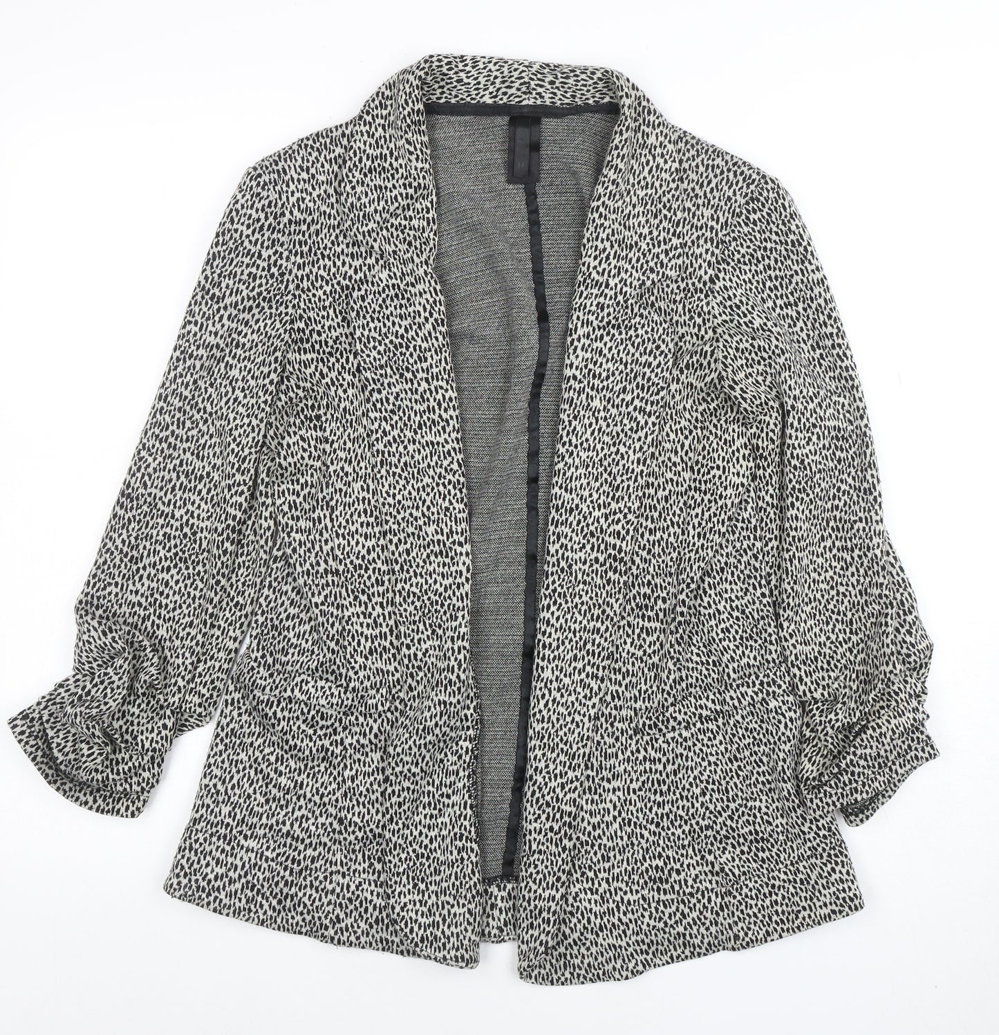 Next Womens Black Animal Print Blazer Jacket Size 14 Regular