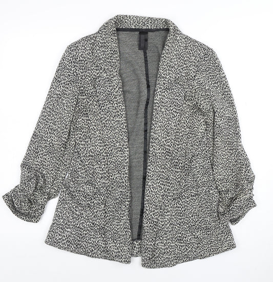 Next Womens Black Animal Print Blazer Jacket Size 14 Regular