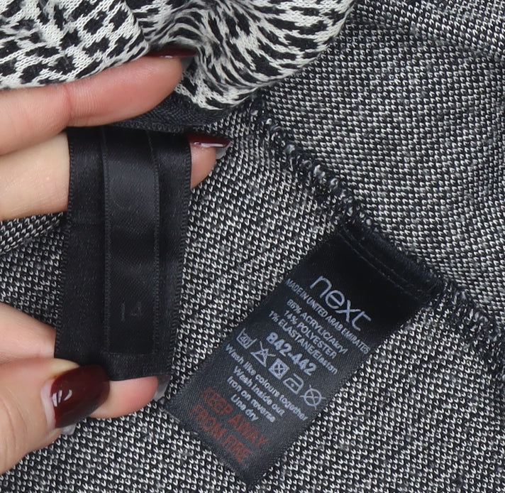 Next Womens Black Animal Print Blazer Jacket Size 14 Regular