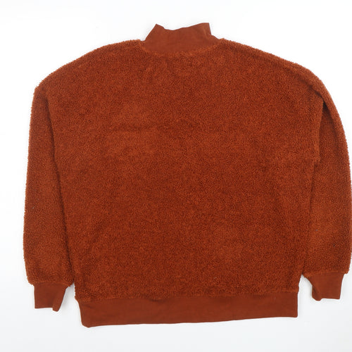 New Look Women's Brown 1/2 Zip Fleece Sweatshirt Size 8