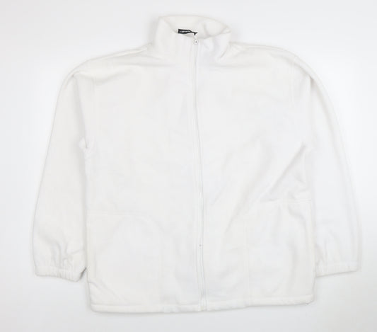 Result Mens White Fleece Full Zip Jacket Size M Outdoor Workwear