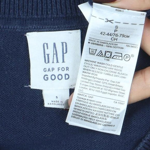 GAP Men's Blue V-Neck Cotton Pullover Jumper Size S