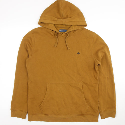 Easy Men's Brown Small Pullover Hoodie Cotton Blend Fleece