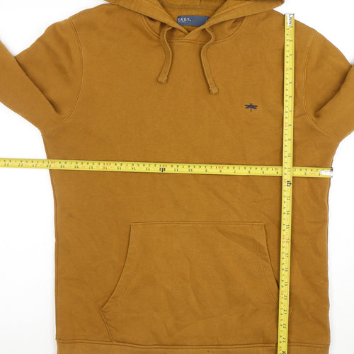 Easy Men's Brown Small Pullover Hoodie Cotton Blend Fleece