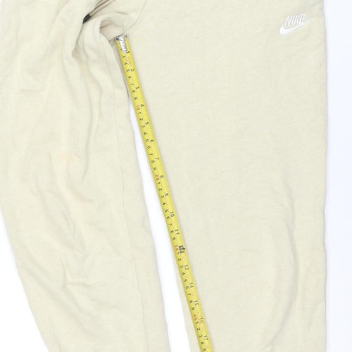 Nike Women's Beige Jogger Sweatpants S Fleece Activewear Trousers